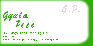 gyula pete business card